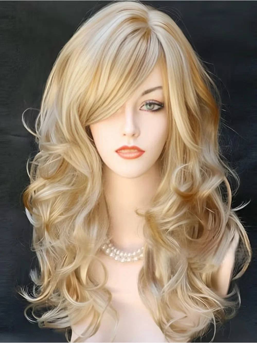 Blonde Layered Long Wavy Women's Wig - Stylish Natural Look